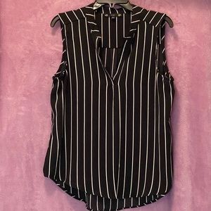 Black/White Stripe V-Neck Tunic